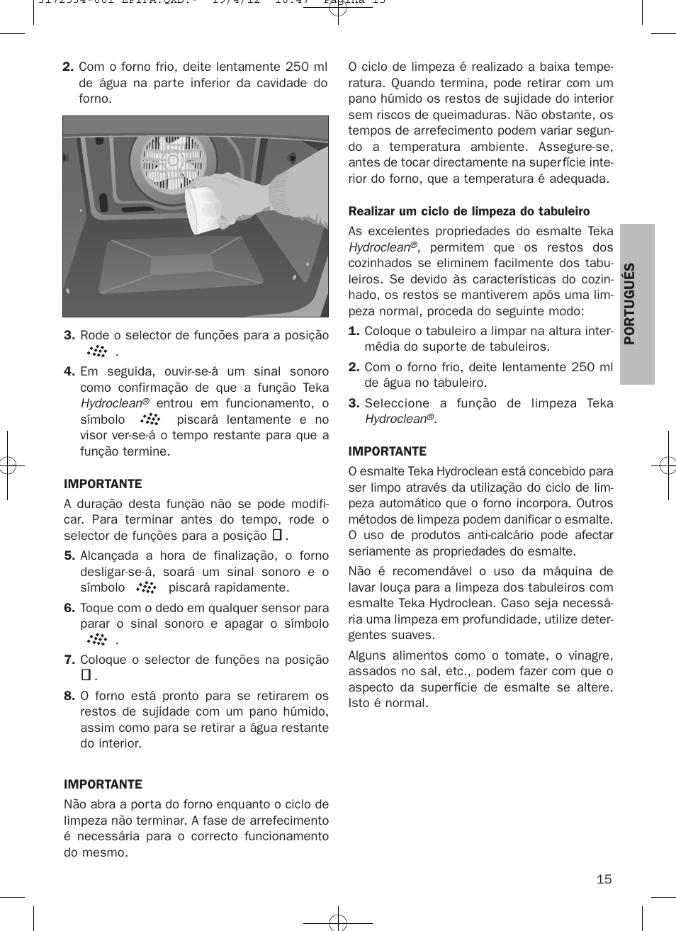 Teka Hydroclean HKL 840 User Manual | Page 15 / 40
