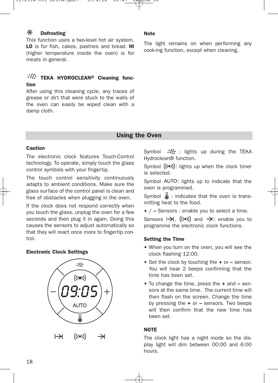 Using the oven | Teka Hydroclean HKL 840 User Manual | Page 18 / 40