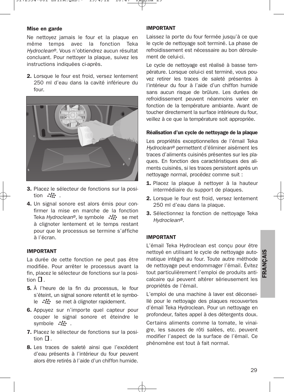 Teka Hydroclean HKL 840 User Manual | Page 29 / 40