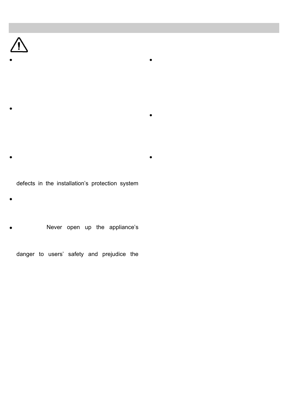Safety instructions | Teka CPEL 15 User Manual | Page 31 / 64