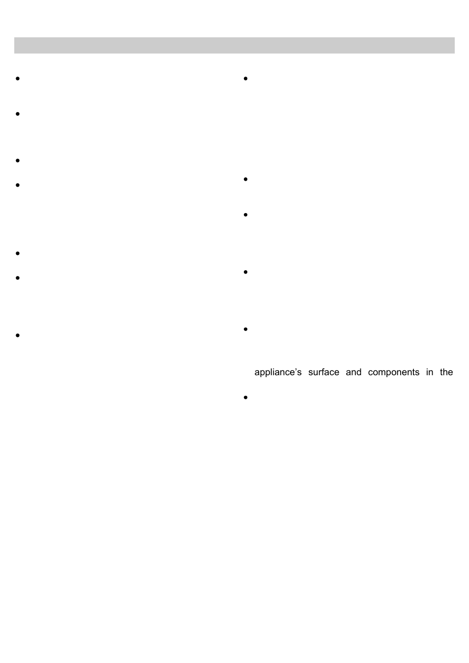 Precautions during use | Teka CPEL 15 User Manual | Page 32 / 64