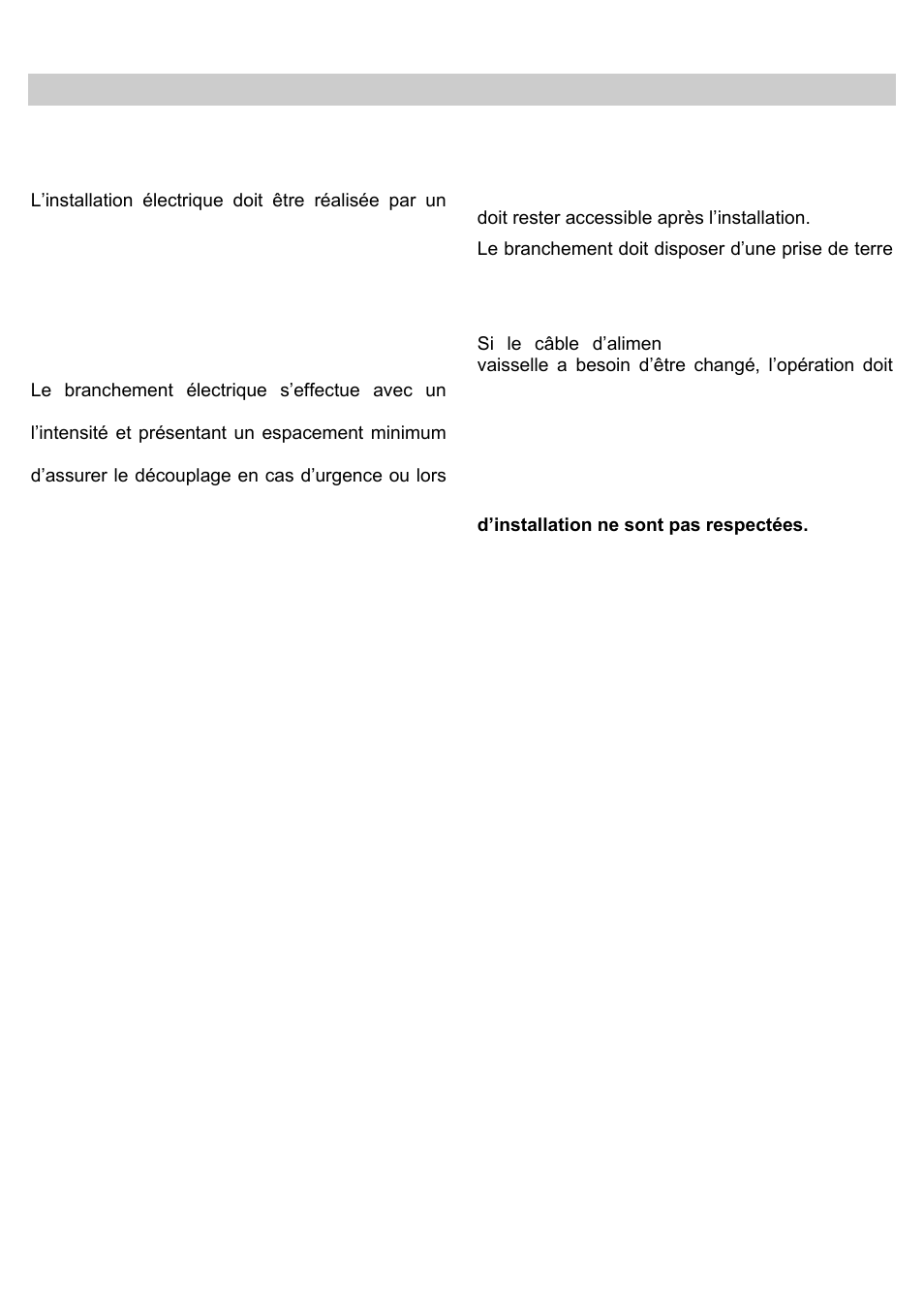 Branchement électrique, Instructions d'installation | Teka CPEL 15 User Manual | Page 42 / 64