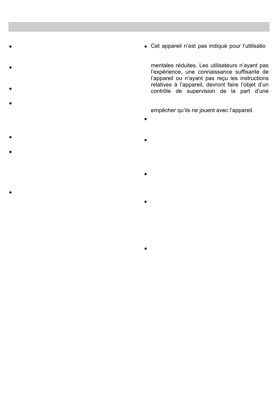 Précautions pendant l'utilisation | Teka CPEL 15 User Manual | Page 44 / 64