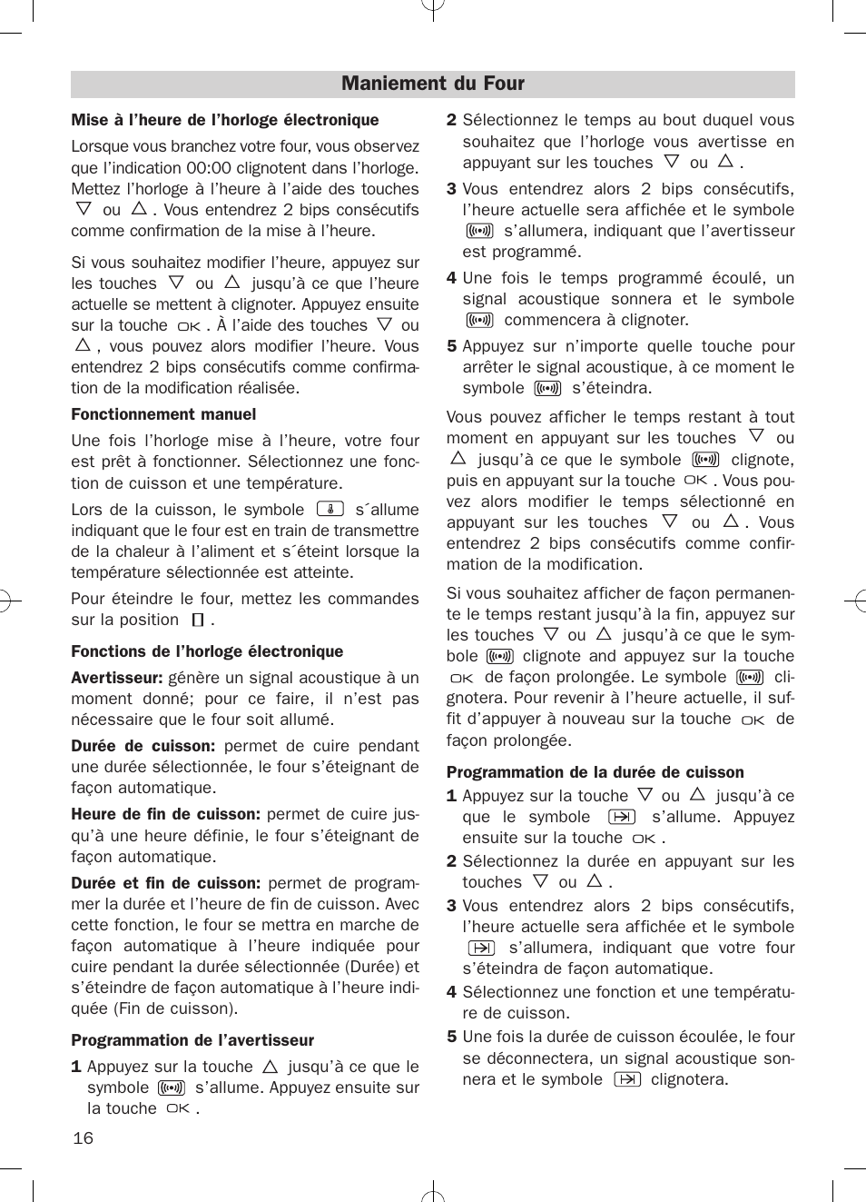 Maniement du four | Teka HKE 635 User Manual | Page 16 / 24