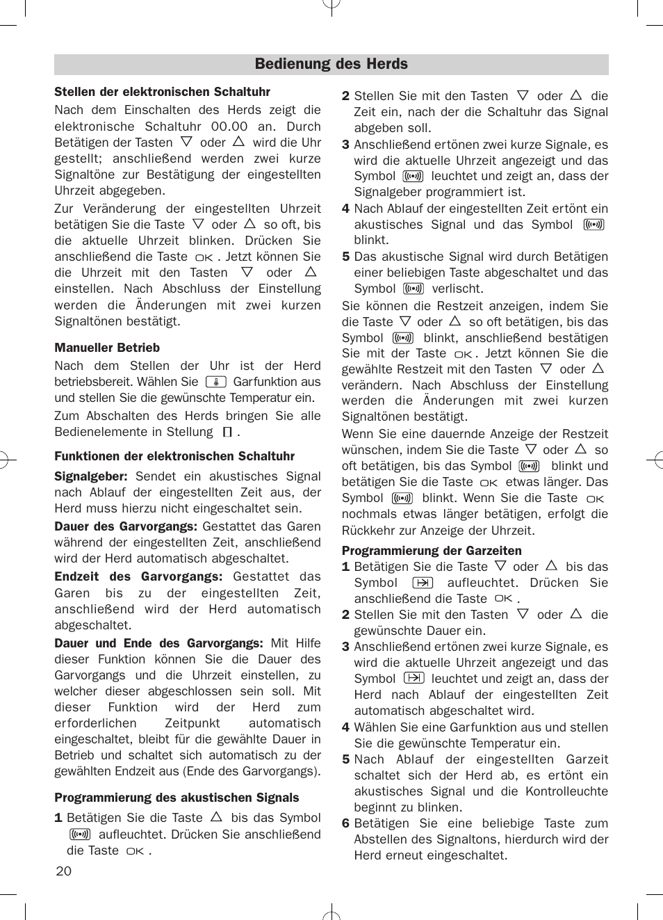 Bedienung des herds | Teka HKE 635 User Manual | Page 20 / 24