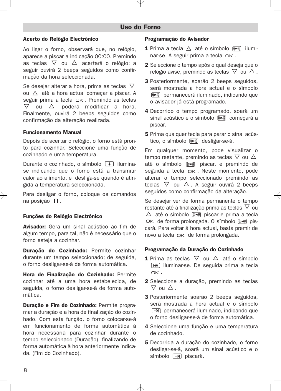 Uso do forno | Teka HKE 635 User Manual | Page 8 / 24