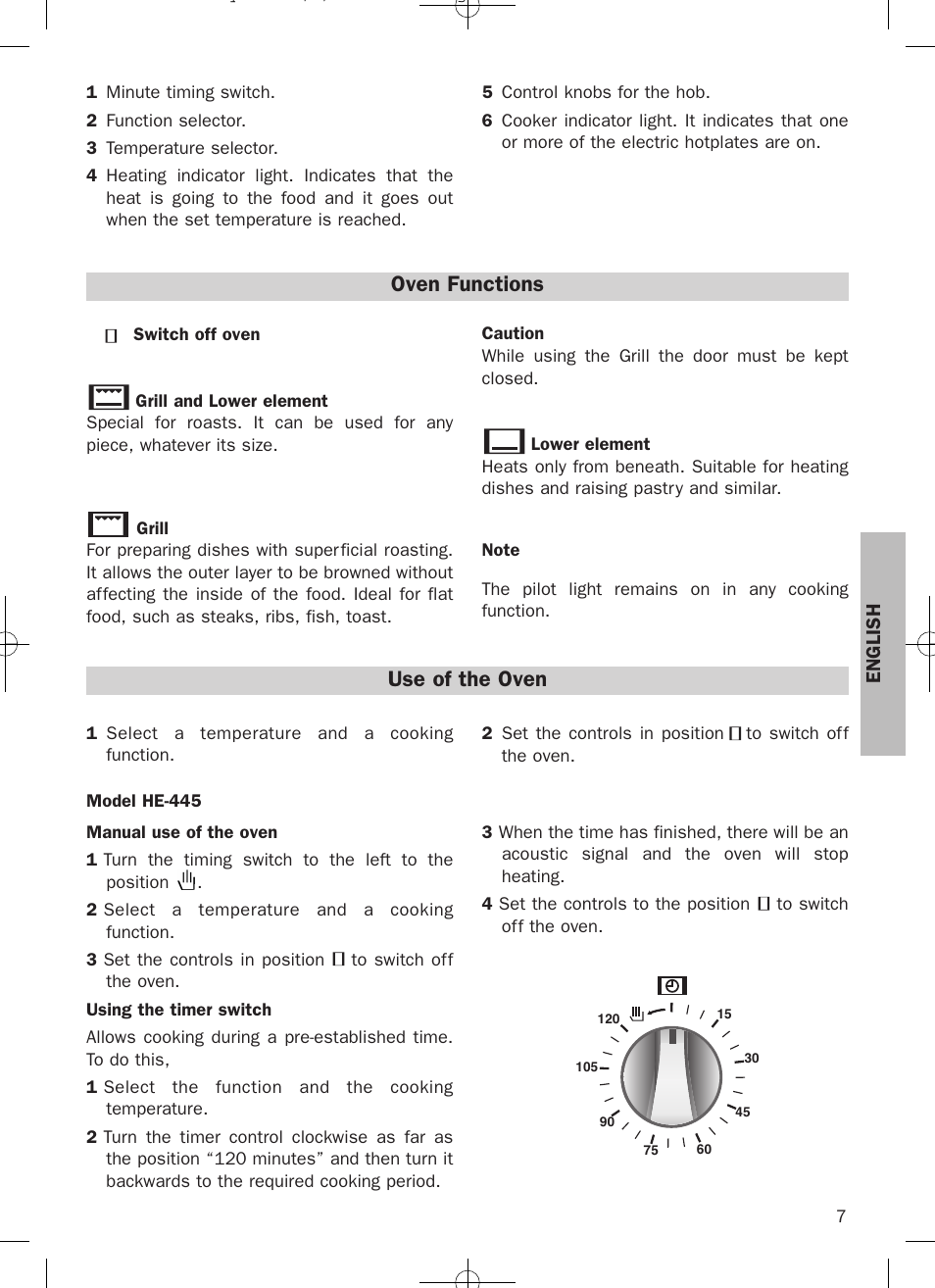 Oven functions, Use of the oven | Teka HE 435 ME User Manual | Page 7 / 12