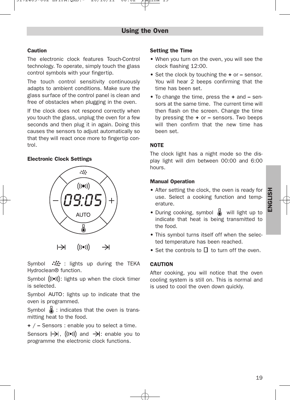 Using the oven | Teka Hydroclean HL 940 User Manual | Page 19 / 38