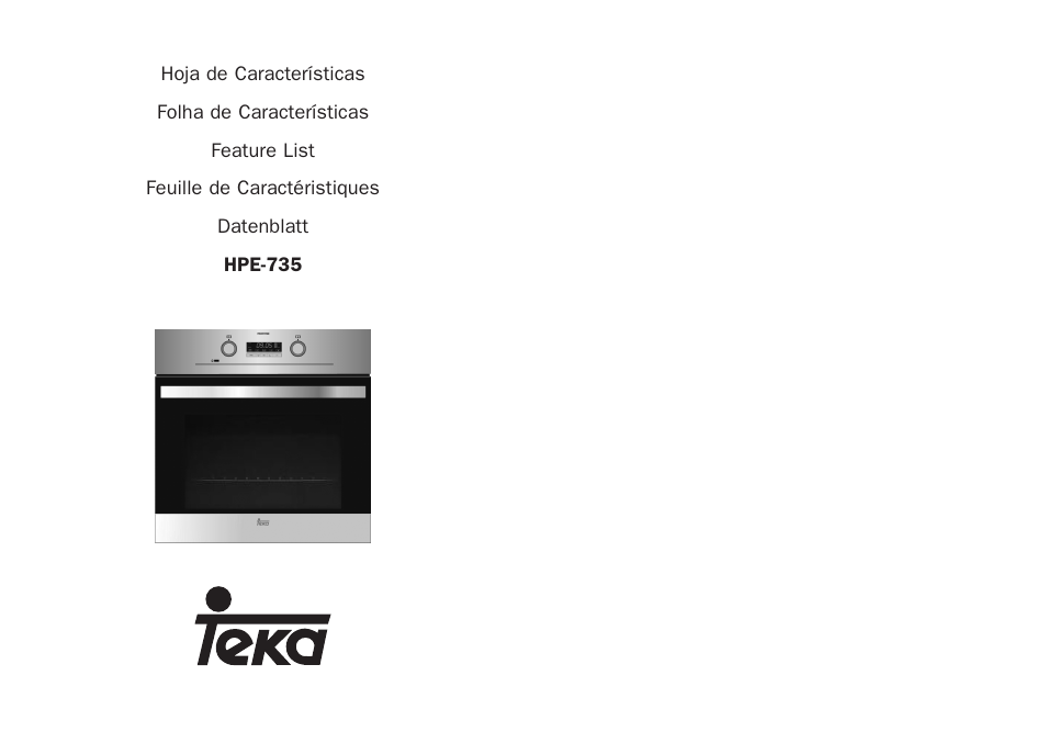 Teka HPE 735 User Manual | 25 pages