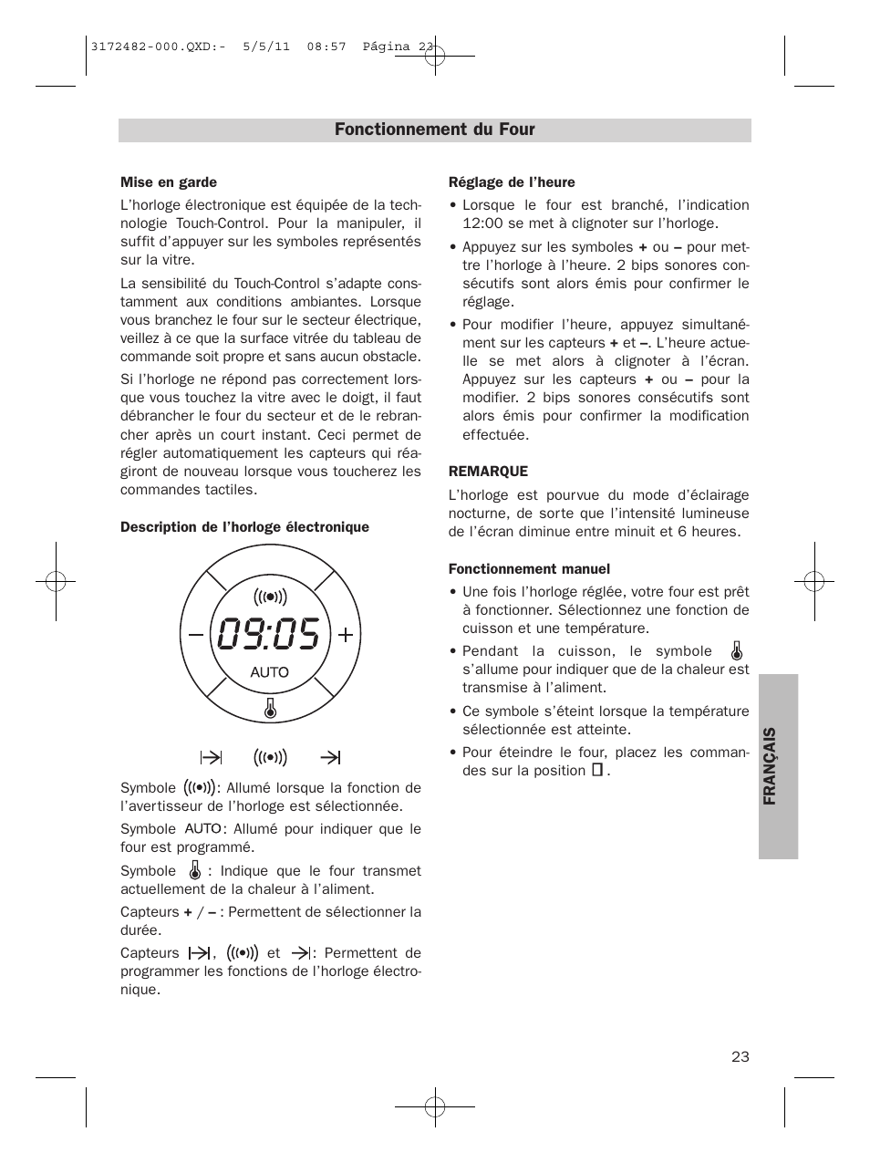 Fonctionnement du four | Teka HL 830 User Manual | Page 23 / 34