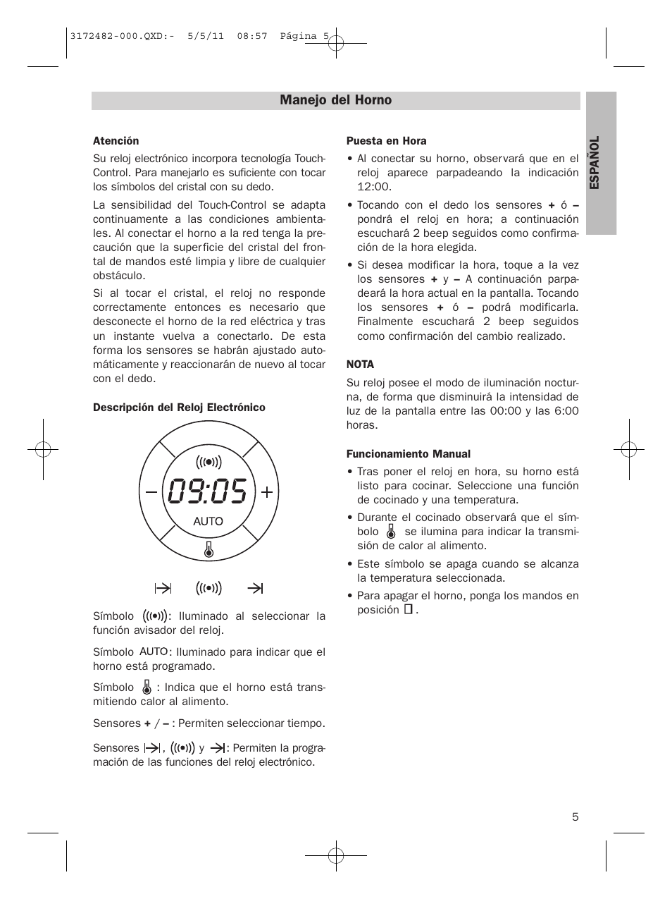Manejo del horno | Teka HL 830 User Manual | Page 5 / 34