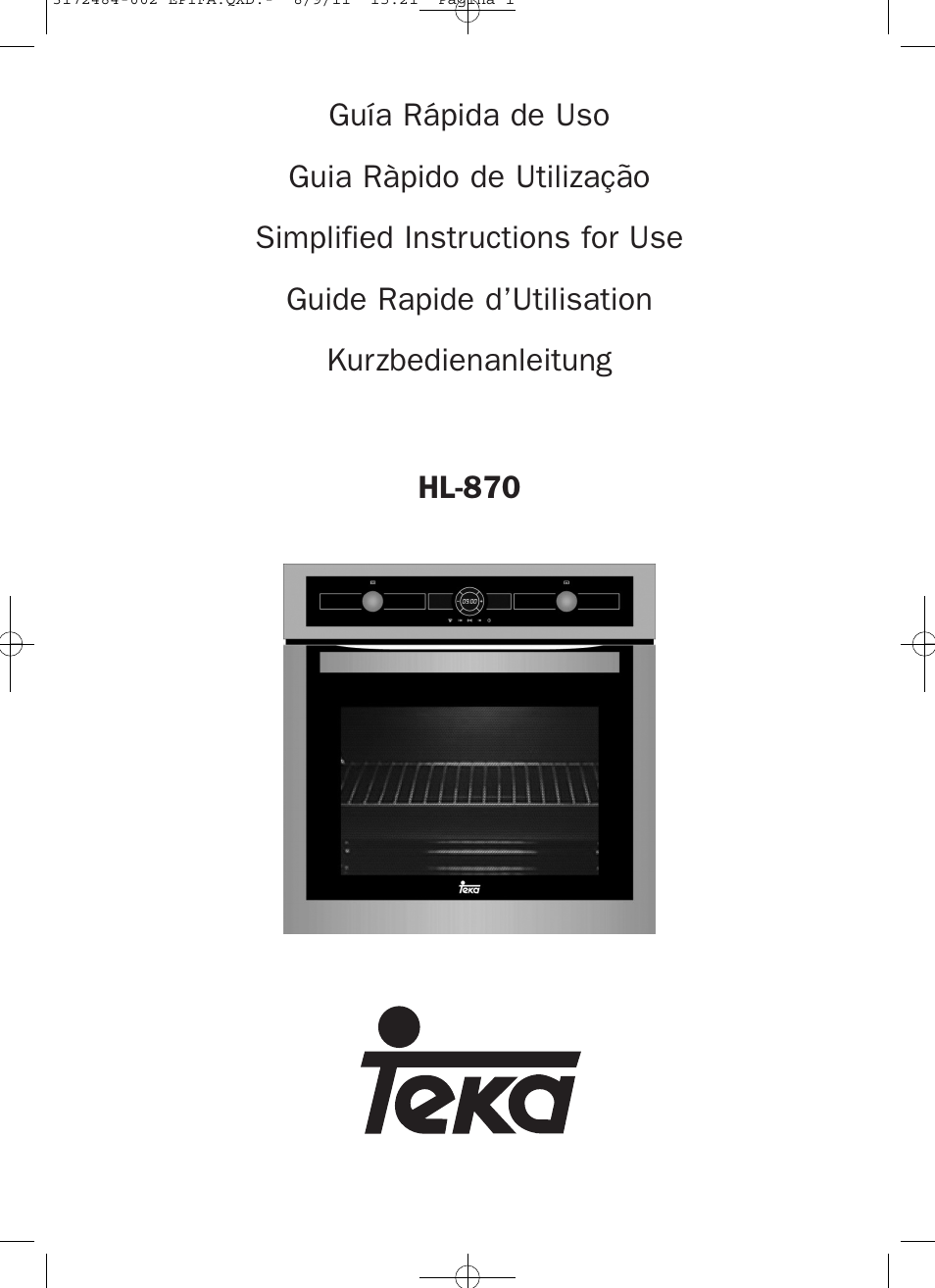 Teka Hydroclean HL 870 User Manual | 74 pages