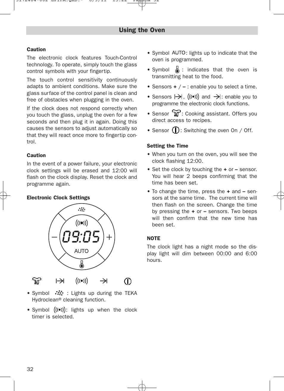 Using the oven | Teka Hydroclean HL 870 User Manual | Page 32 / 74