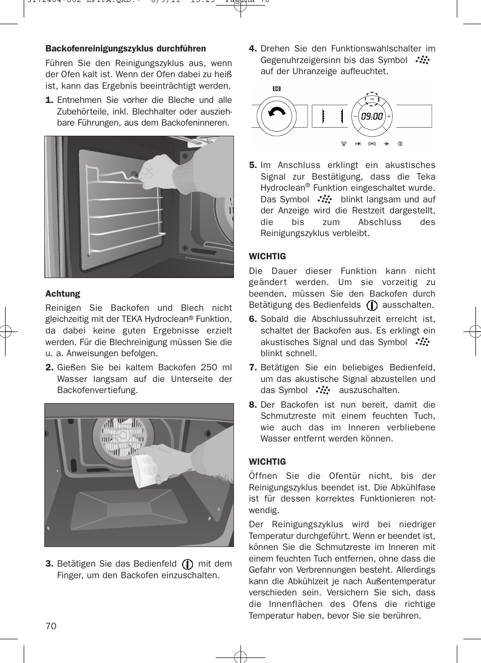 Teka Hydroclean HL 870 User Manual | Page 70 / 74