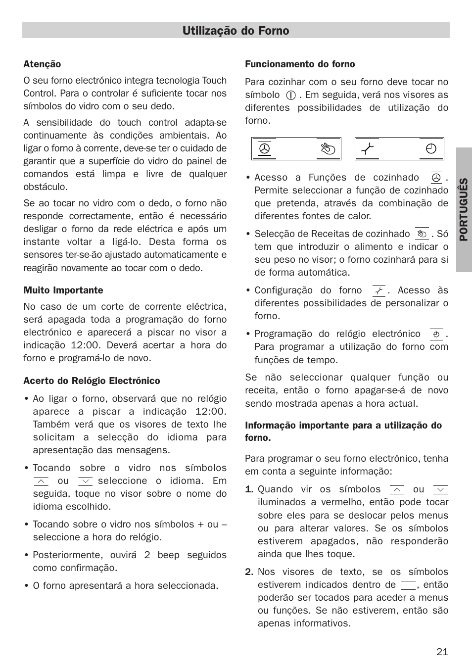 Utilização do forno | Teka Hydroclean HL 890 User Manual | Page 21 / 92