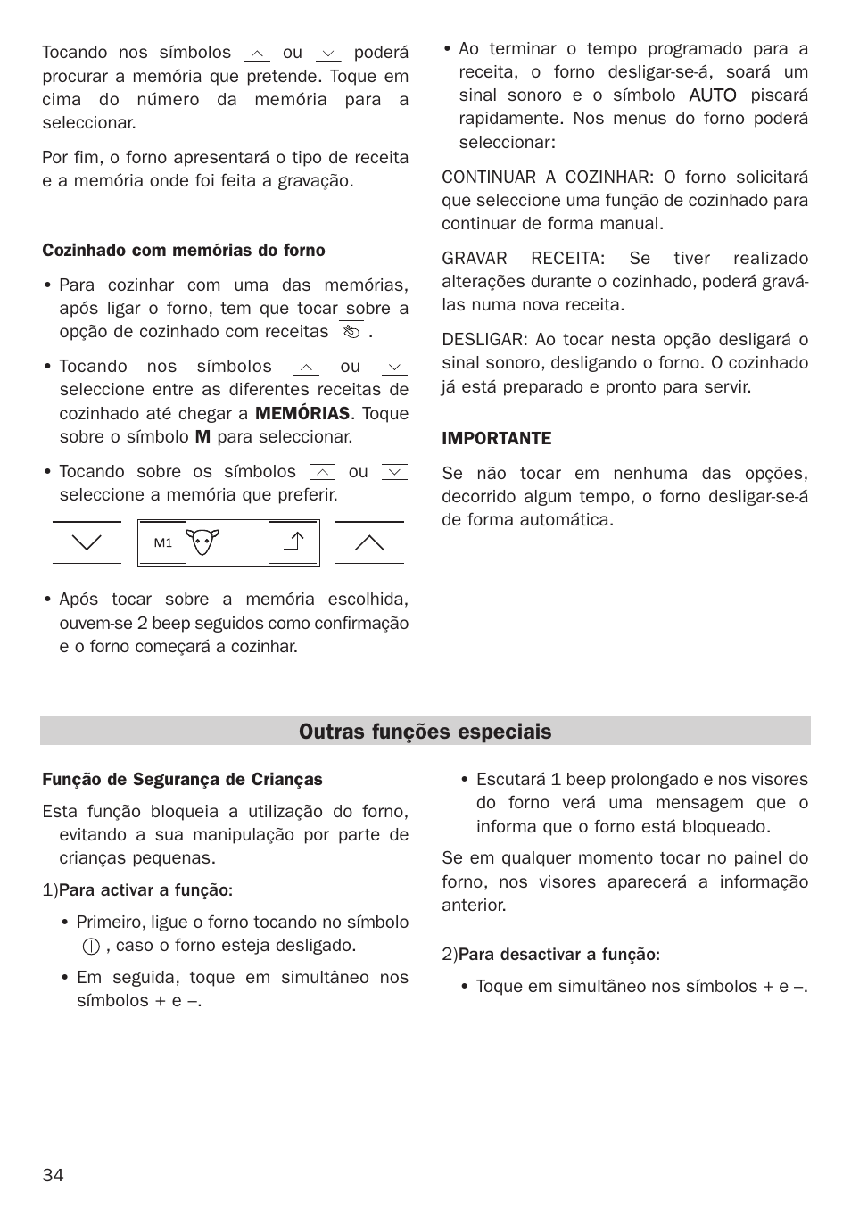 Outras funções especiais | Teka Hydroclean HL 890 User Manual | Page 34 / 92