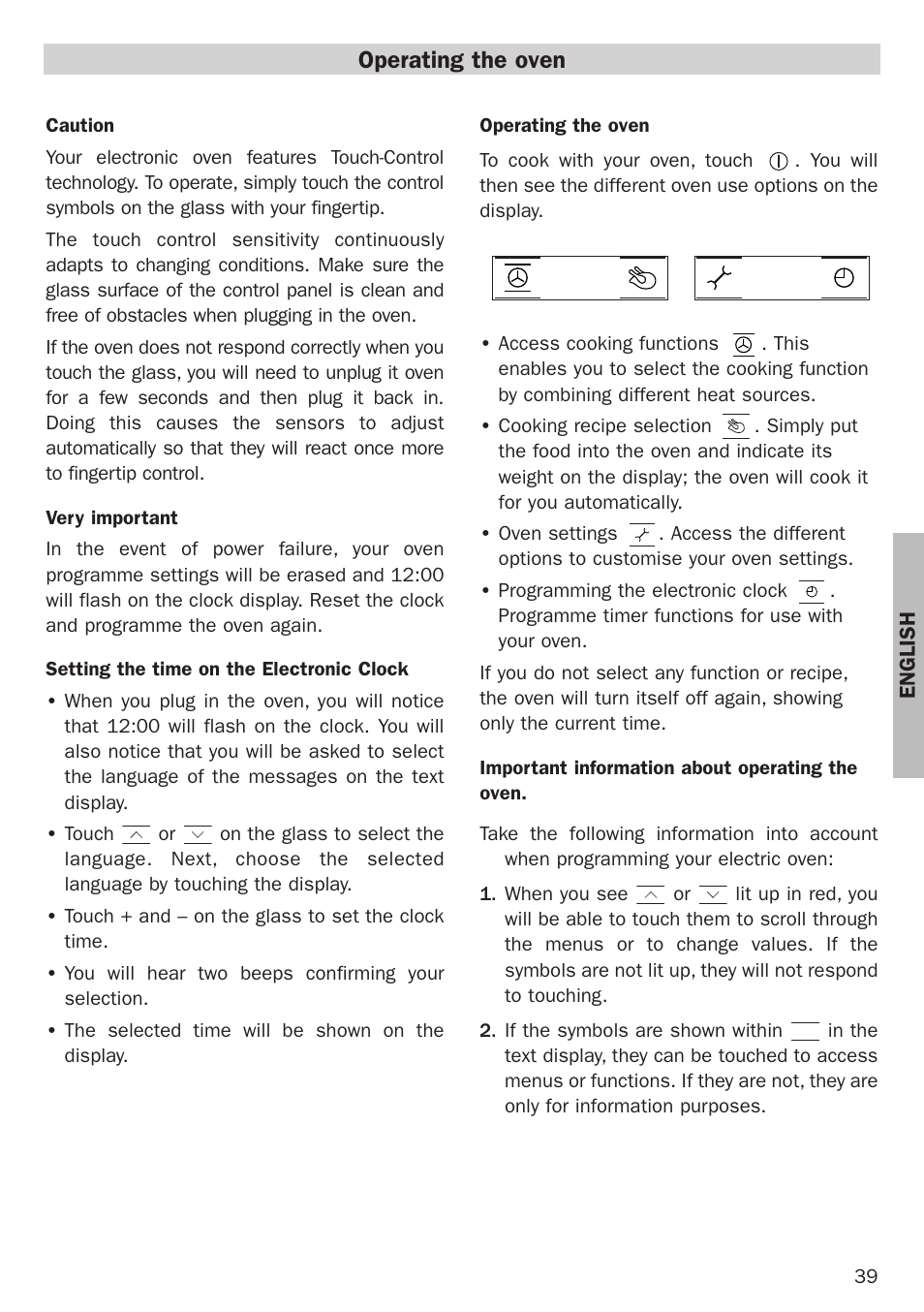 Operating the oven | Teka Hydroclean HL 890 User Manual | Page 39 / 92