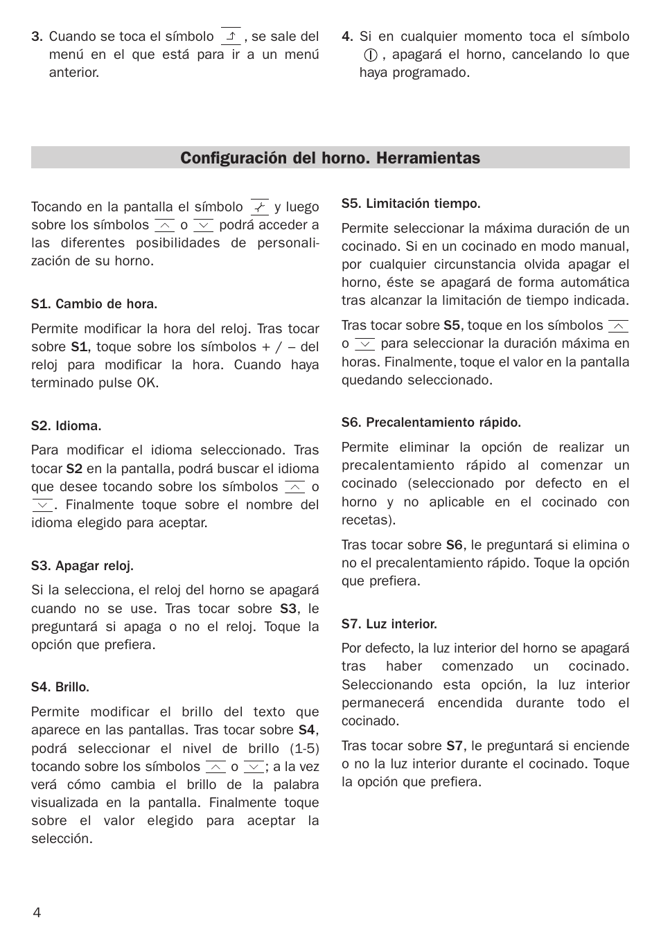 Configuración del horno. herramientas | Teka Hydroclean HL 890 User Manual | Page 4 / 92