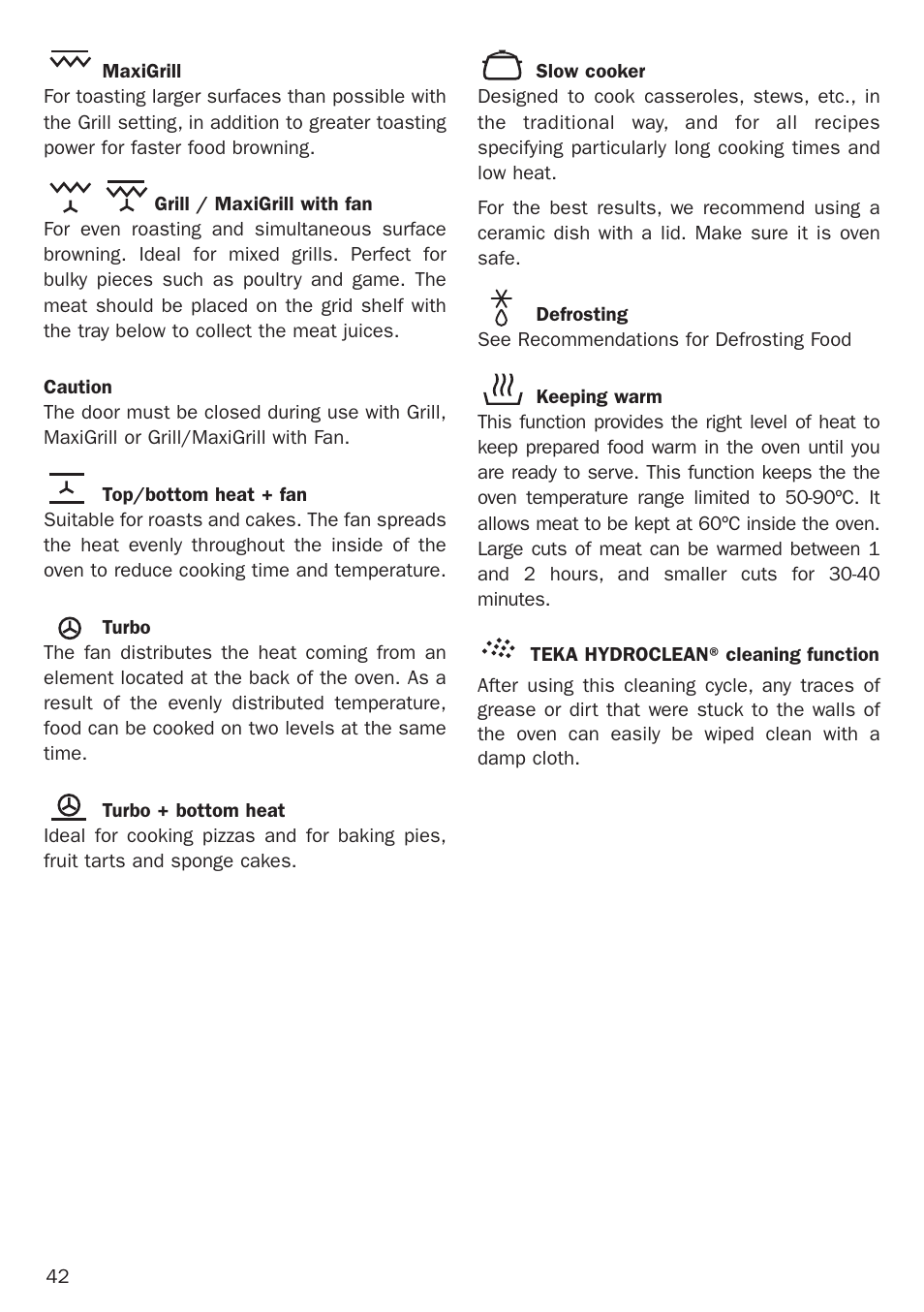 Teka Hydroclean HL 890 User Manual | Page 42 / 92