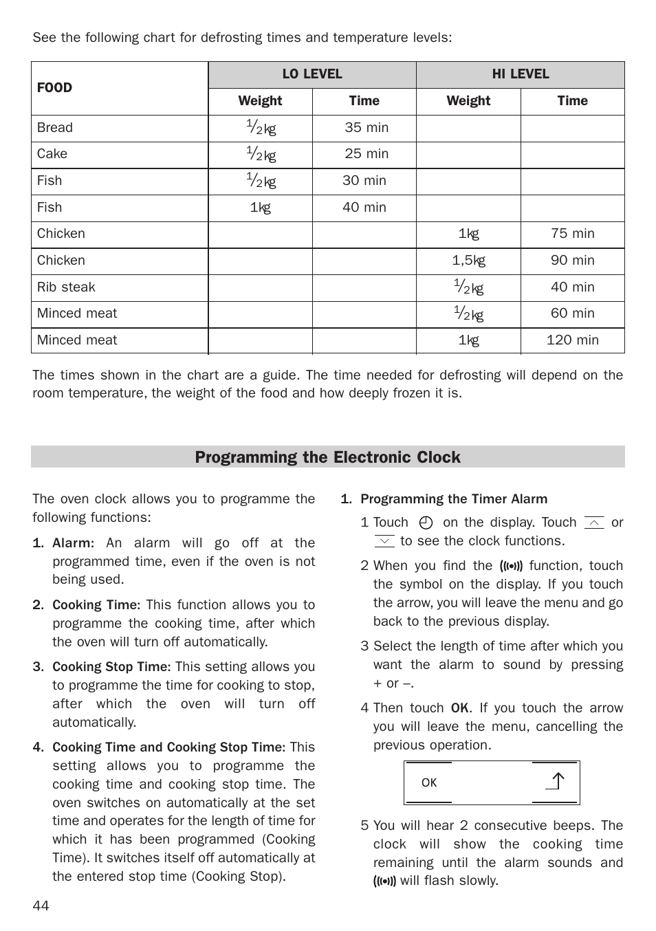 Programming the electronic clock | Teka Hydroclean HL 890 User Manual | Page 44 / 92
