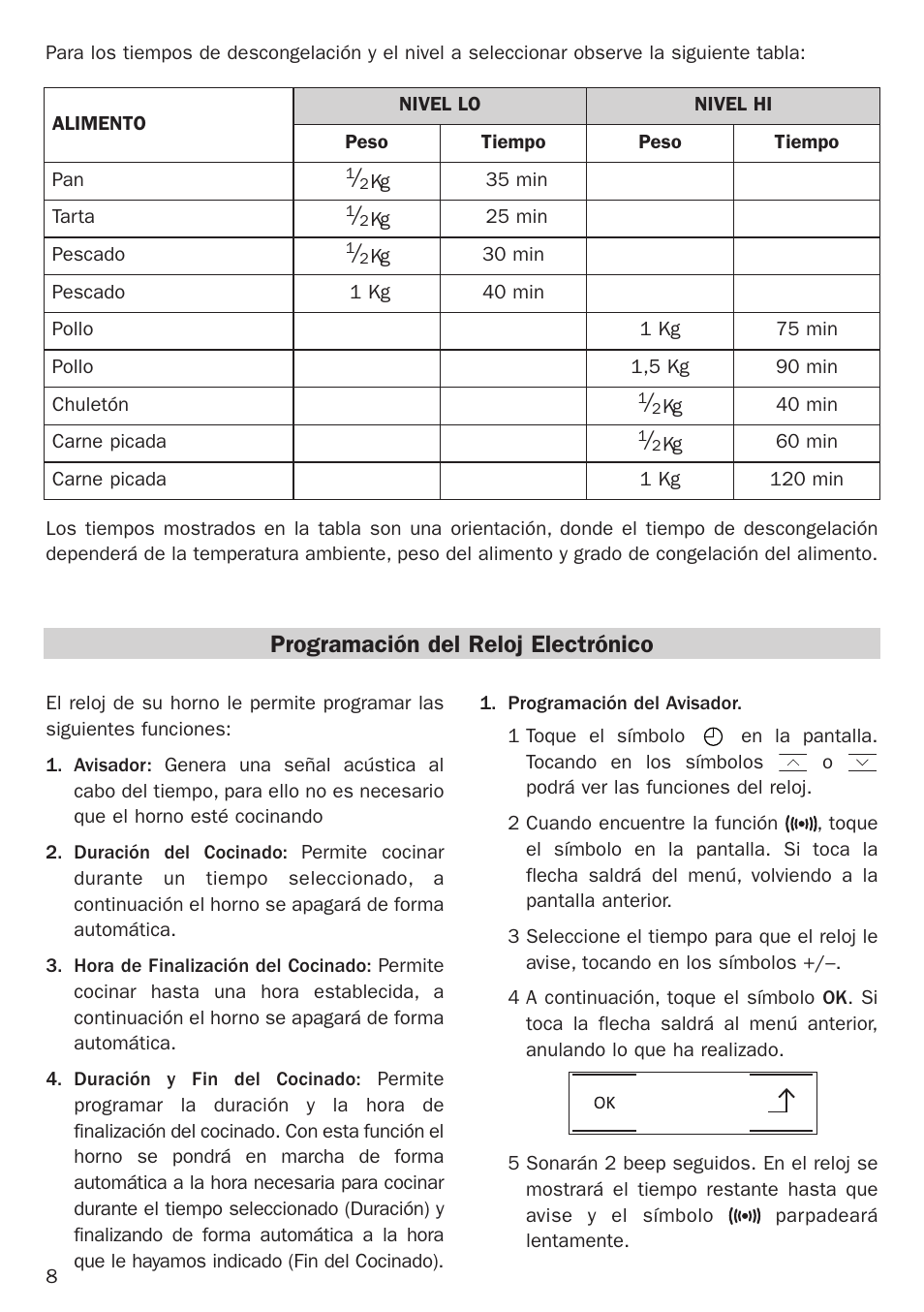 Programación del reloj electrónico | Teka Hydroclean HL 890 User Manual | Page 8 / 92