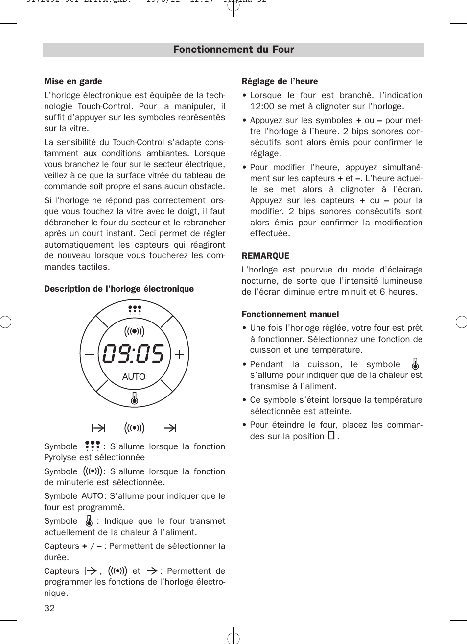 Fonctionnement du four | Teka HPL 830 User Manual | Page 32 / 48