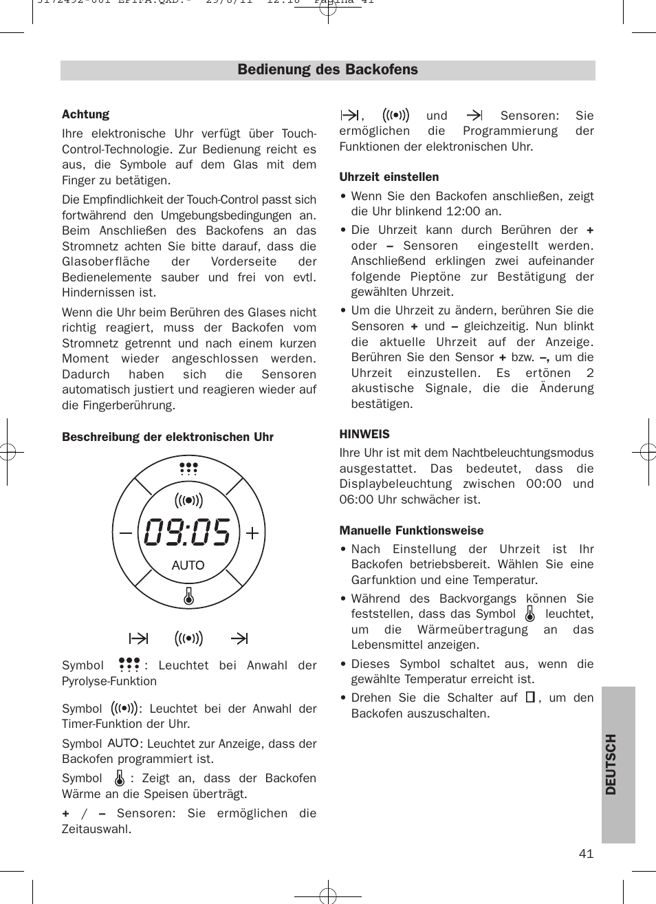 Bedienung des backofens | Teka HPL 830 User Manual | Page 41 / 48