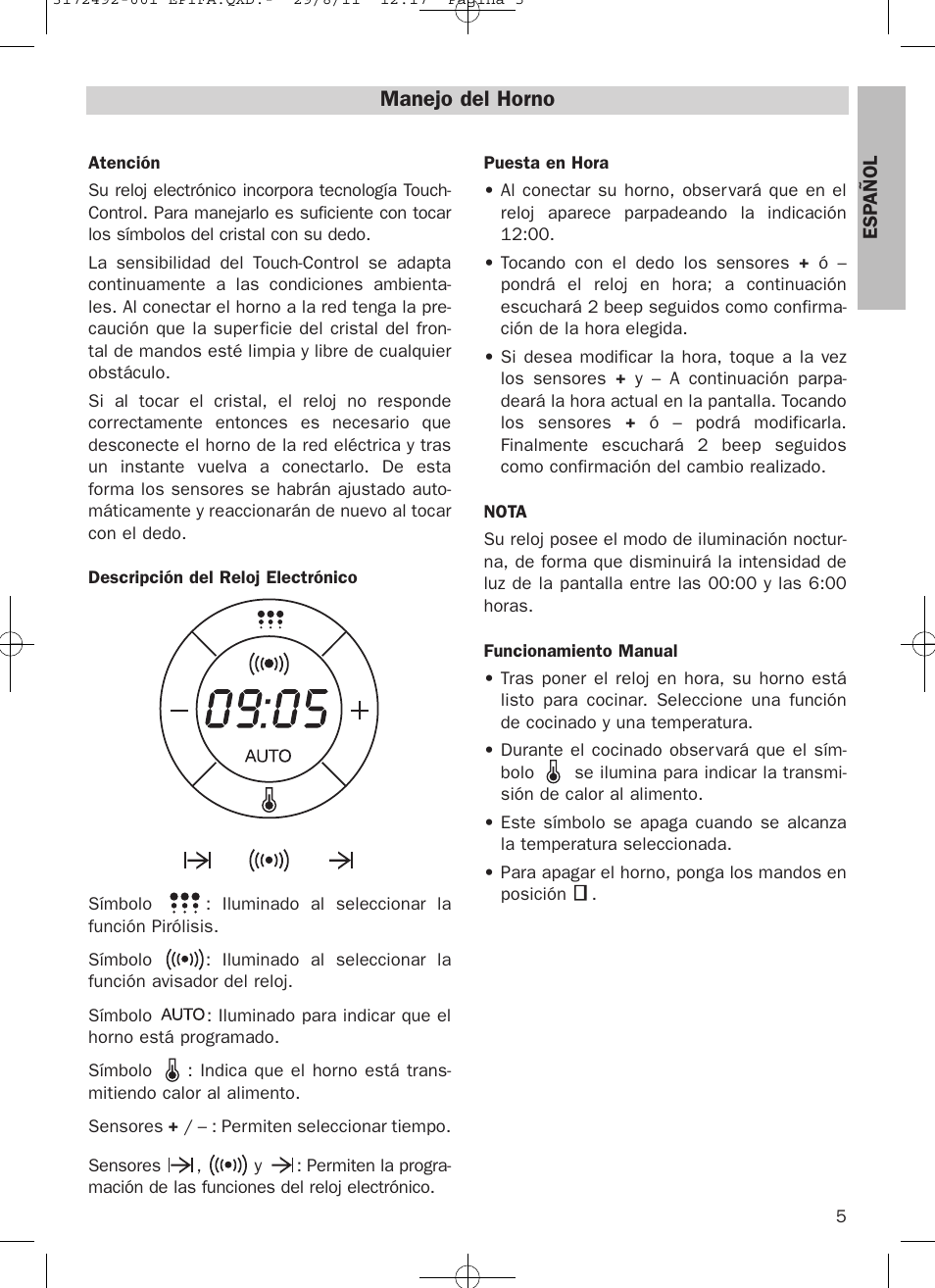 Manejo del horno | Teka HPL 830 User Manual | Page 5 / 48
