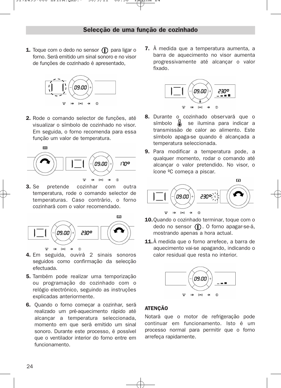 Selecção de uma função de cozinhado | Teka HPL 870 User Manual | Page 24 / 84