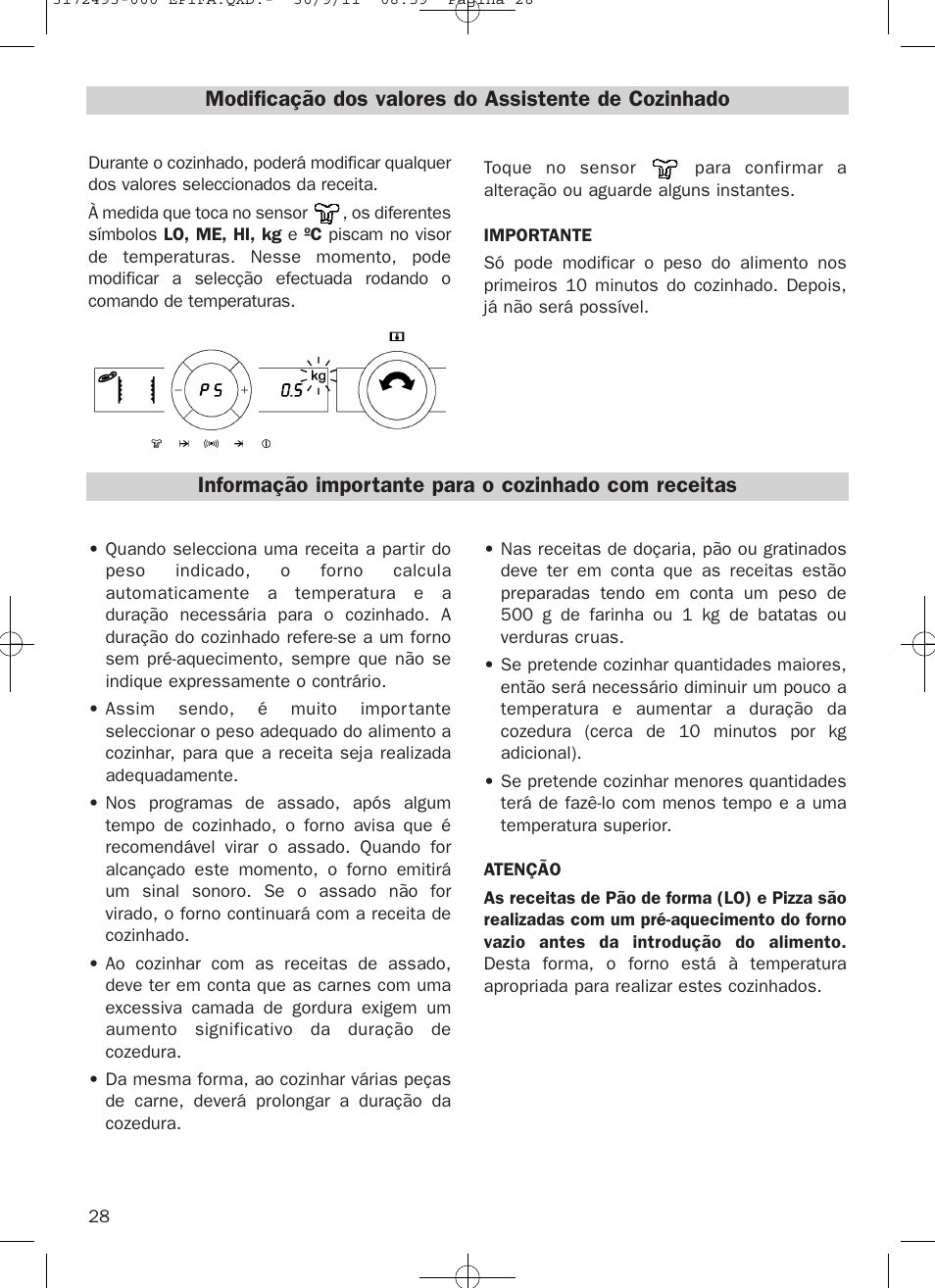 Modificação dos valores do assistente de cozinhado | Teka HPL 870 User Manual | Page 28 / 84