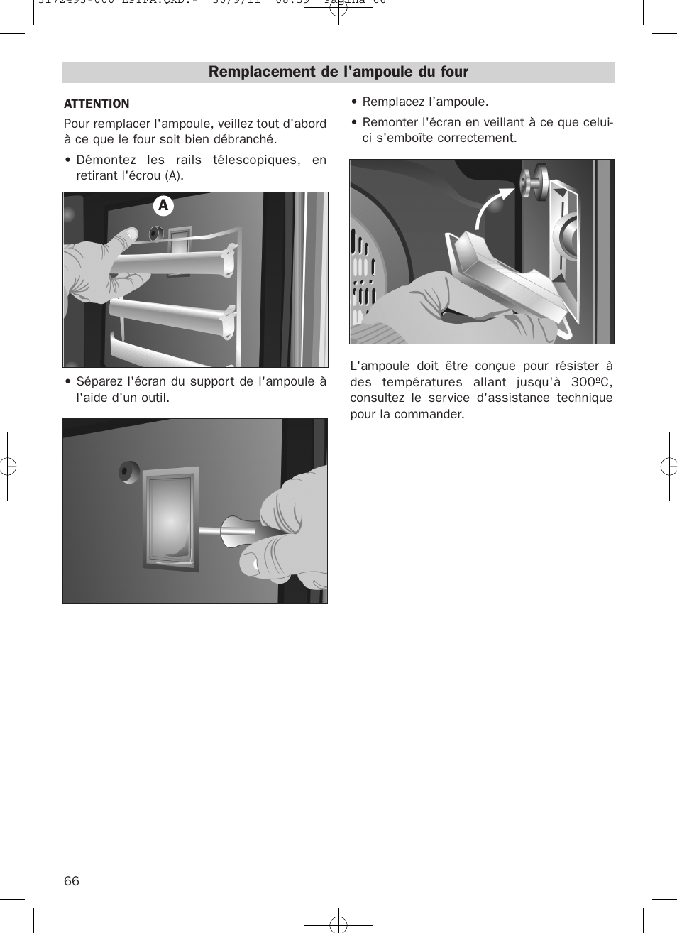 Remplacement de l'ampoule du four | Teka HPL 870 User Manual | Page 66 / 84