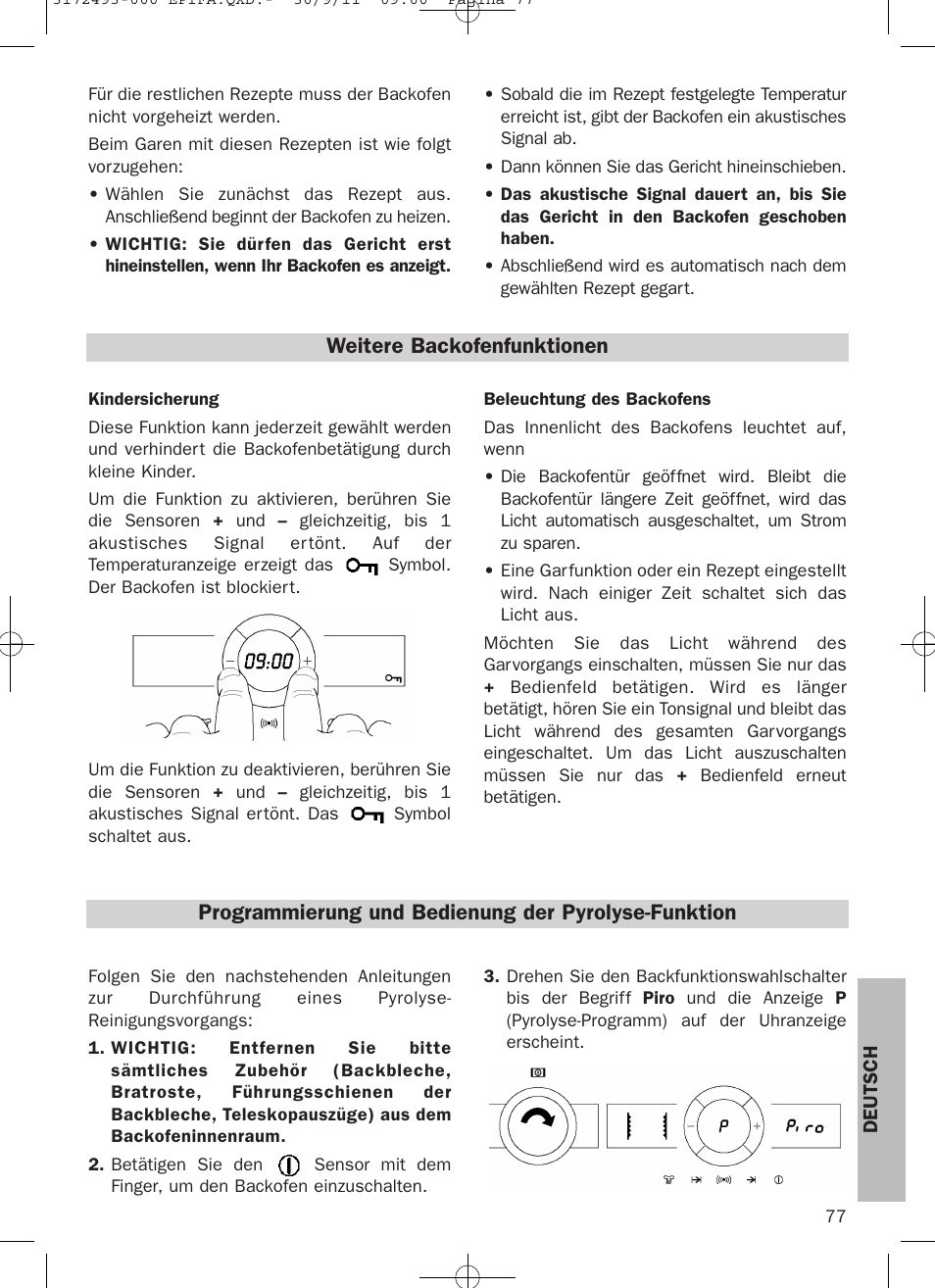 Weitere backofenfunktionen, Programmierung und bedienung der pyrolyse-funktion | Teka HPL 870 User Manual | Page 77 / 84