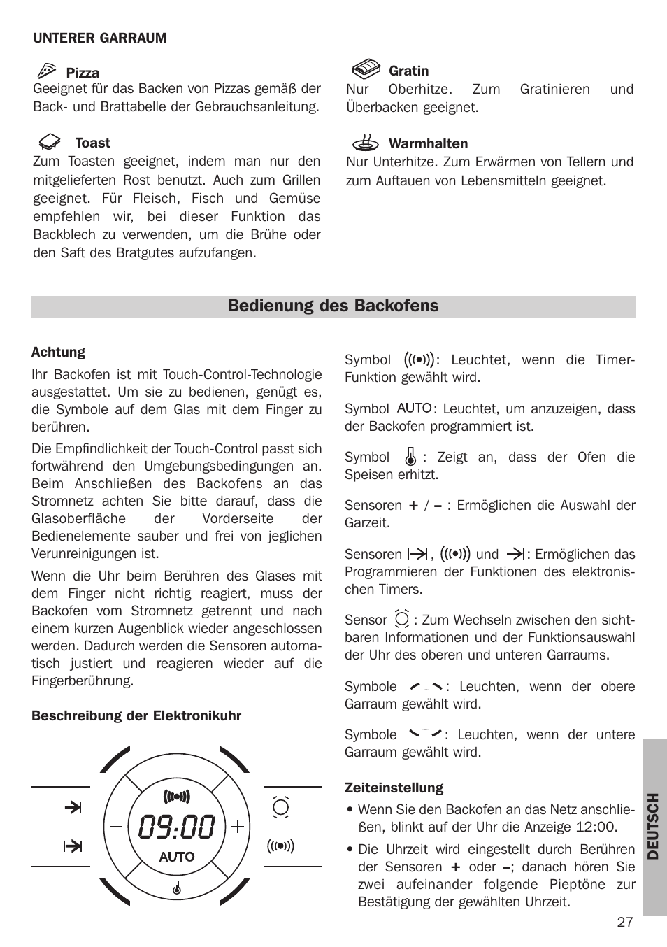 Bedienung des backofens | Teka Combo HL 45.15 User Manual | Page 27 / 32