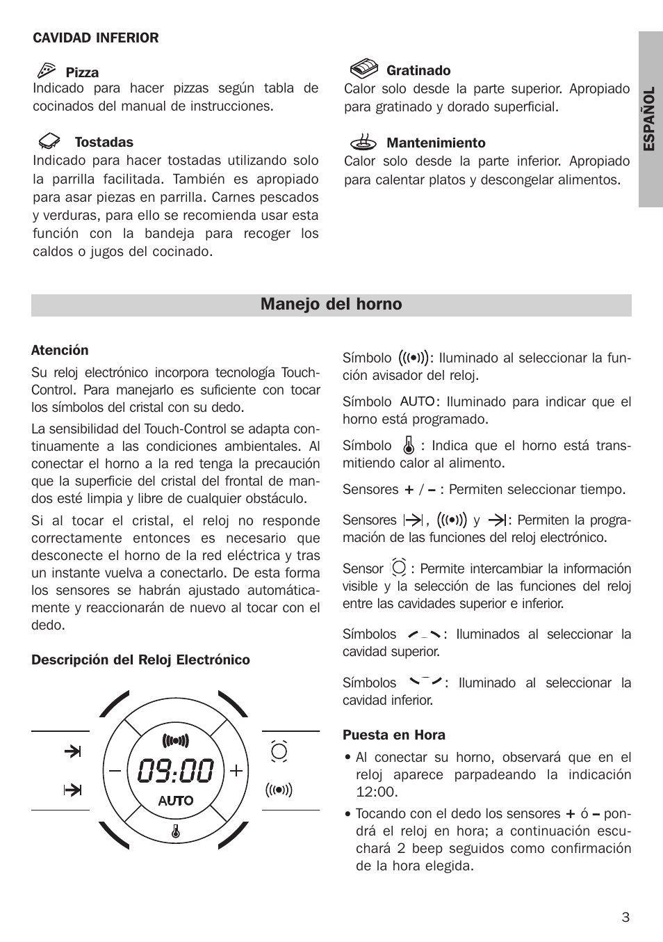 Manejo del horno | Teka Combo HL 45.15 User Manual | Page 3 / 32