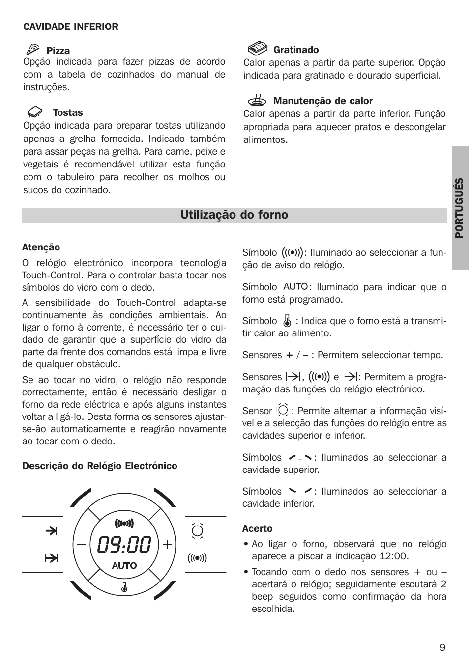 Utilização do forno | Teka Combo HL 45.15 User Manual | Page 9 / 32