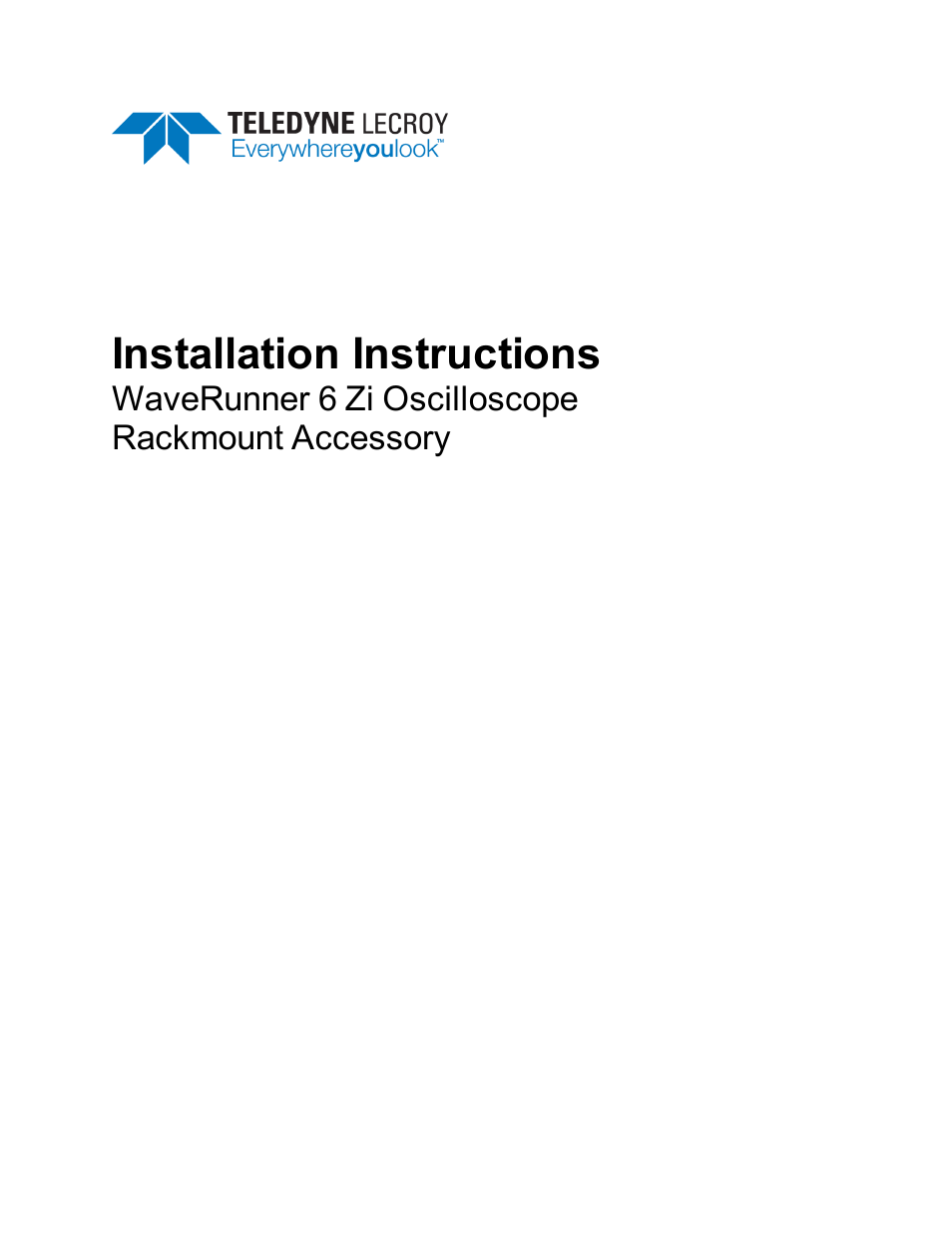 Teledyne LeCroy 6Zi Rackmount User Manual | 12 pages