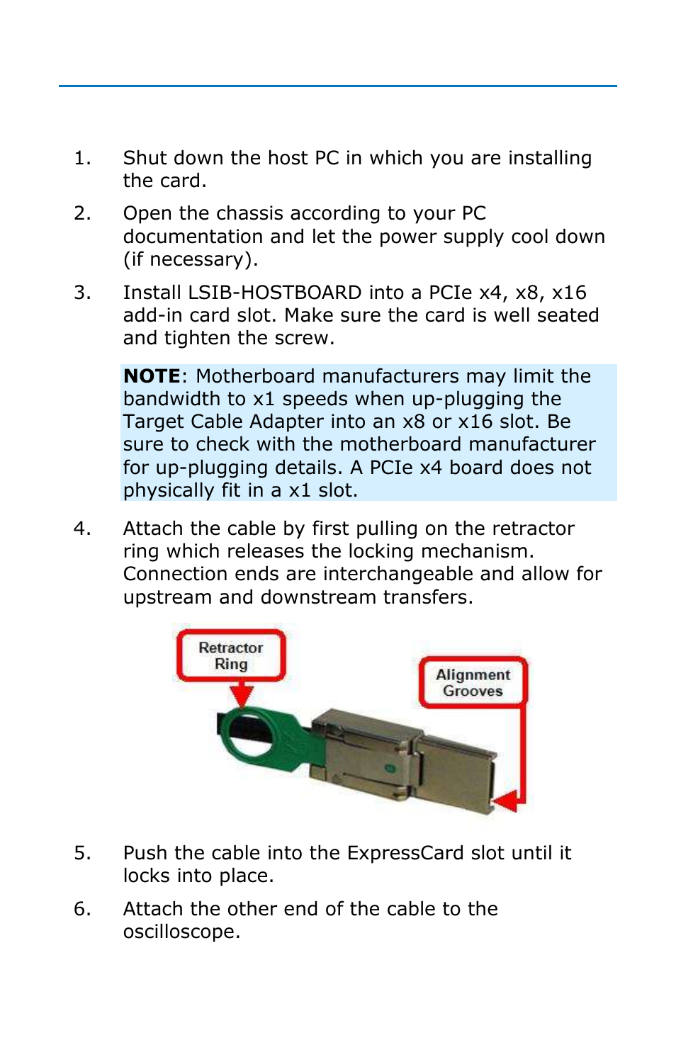 Installation | Teledyne LeCroy LSIB-1 Host Interfaces User Manual | Page 15 / 44