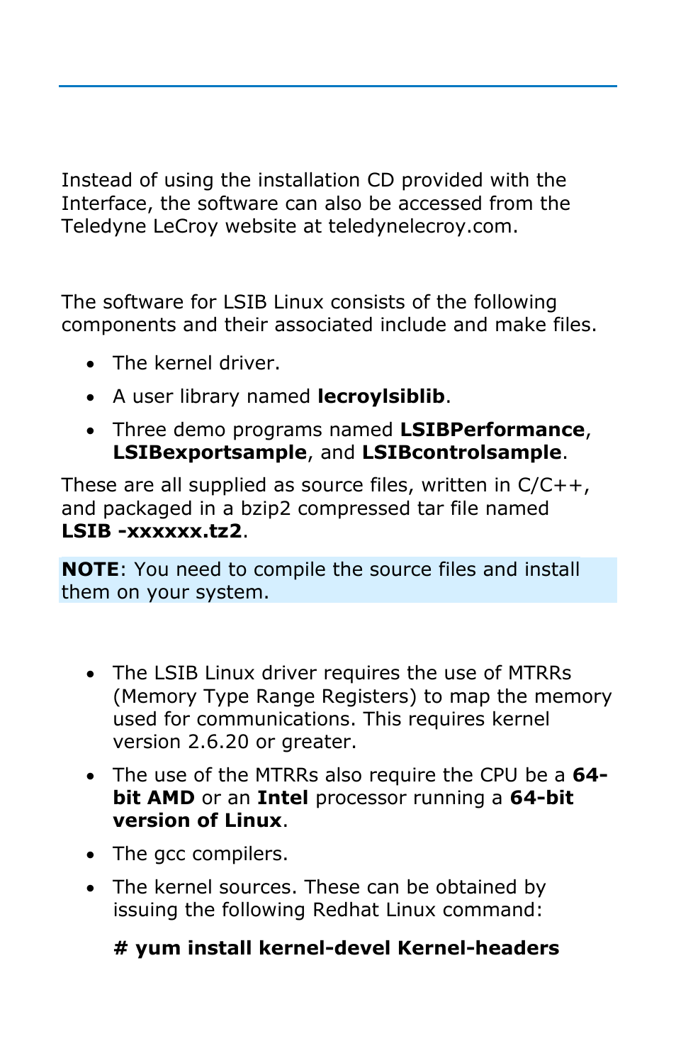 Overview, Requirements | Teledyne LeCroy LSIB-1 Host Interfaces User Manual | Page 18 / 44