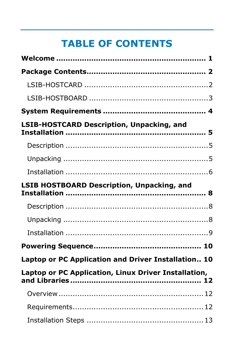 Teledyne LeCroy LSIB-1 Host Interfaces User Manual | Page 5 / 44