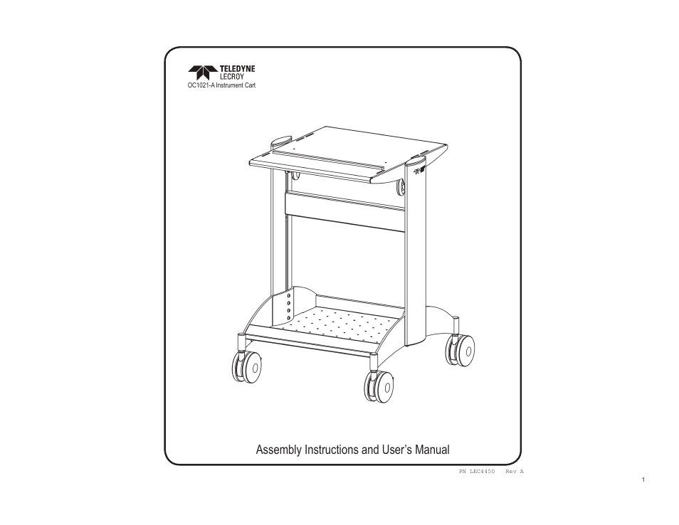 Teledyne LeCroy OC1021 Oscilloscope Cart User Manual | 9 pages