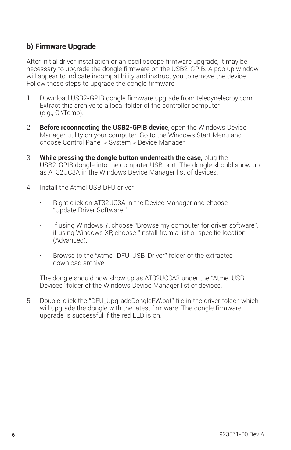 B) setting up the gpib (c) communication | Teledyne LeCroy USB2-GPIB User Manual | Page 8 / 12