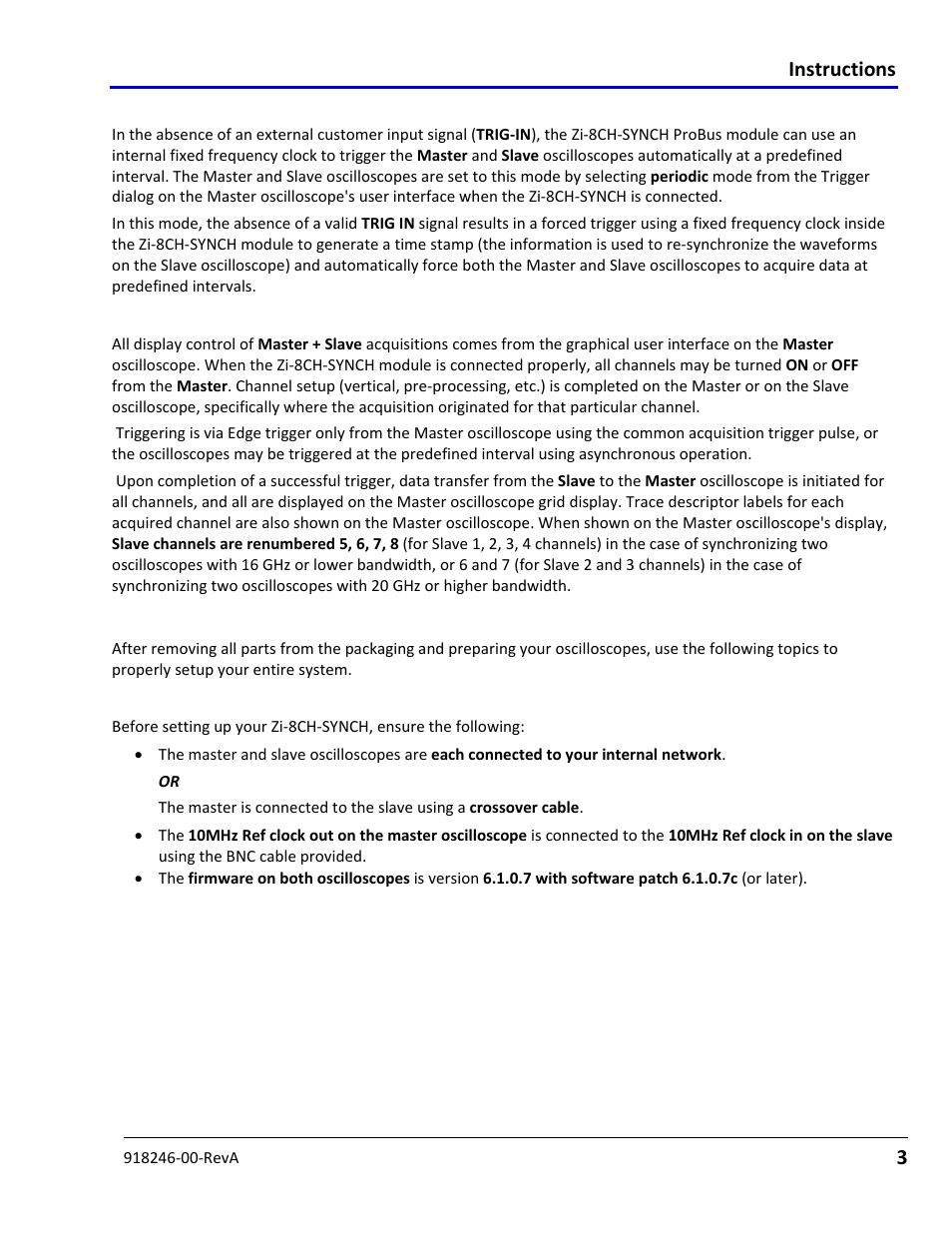 Getting started | Teledyne LeCroy Zi Oscilloscope Synchronization ProBus Module (Zi-8CH-SYNCH) User Manual | Page 3 / 16