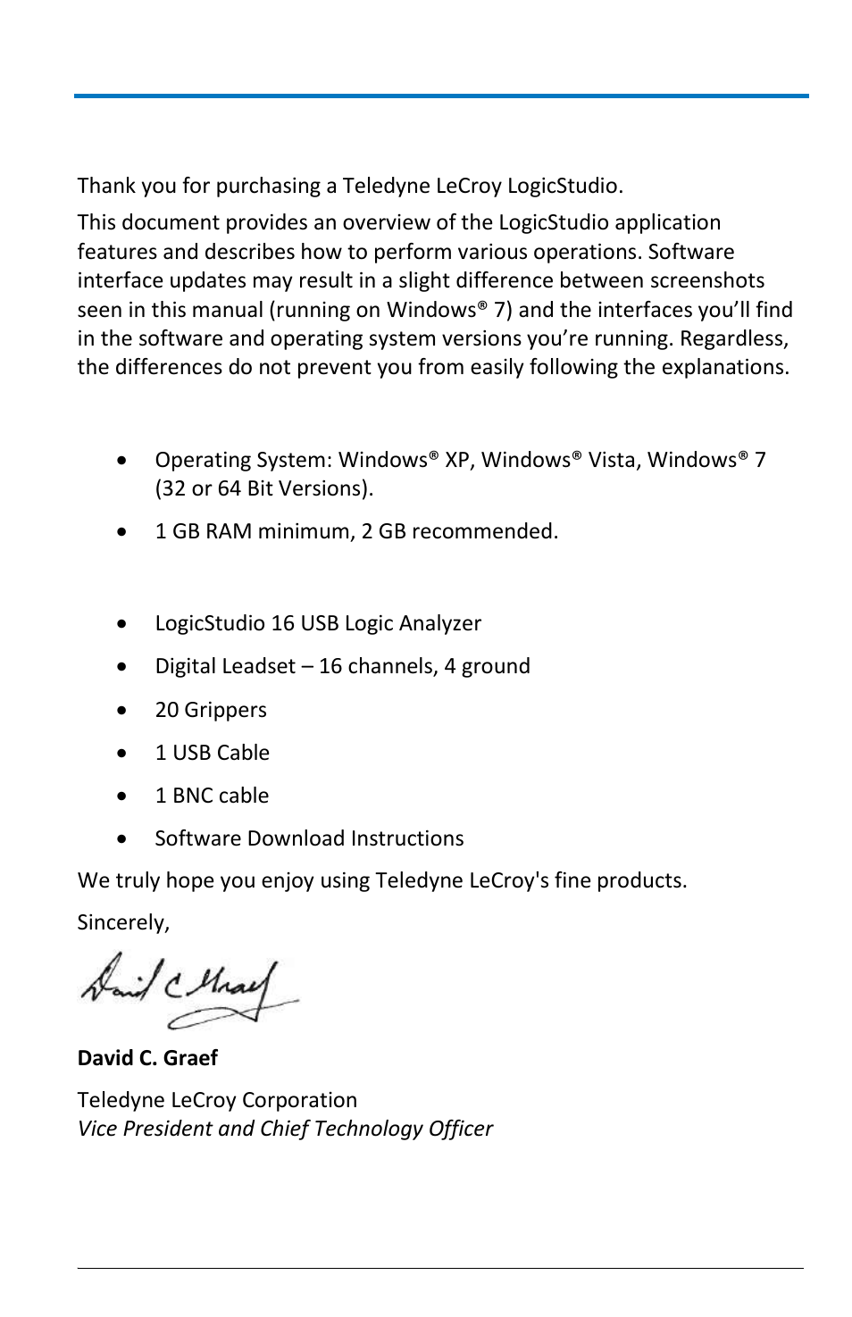 Welcome | Teledyne LeCroy LogicStudio User Manual | Page 5 / 42