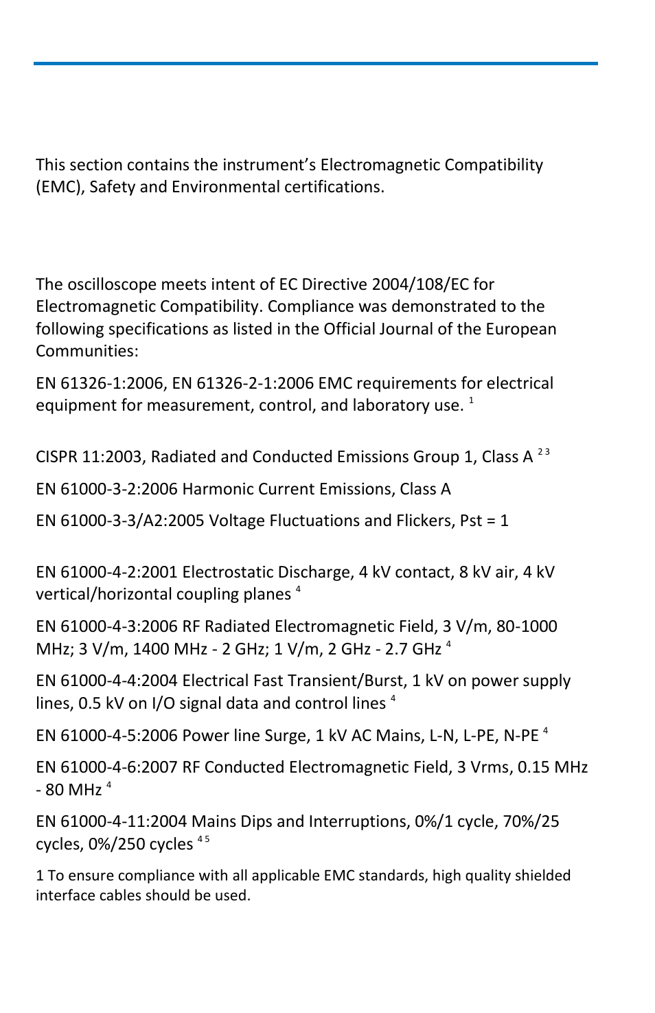 Reference, Certifications, Emc compliance | Wavesurfer mxs-b oscilloscopes | Teledyne LeCroy WaveSurfer MXs-B Getting Started Manual User Manual | Page 110 / 126