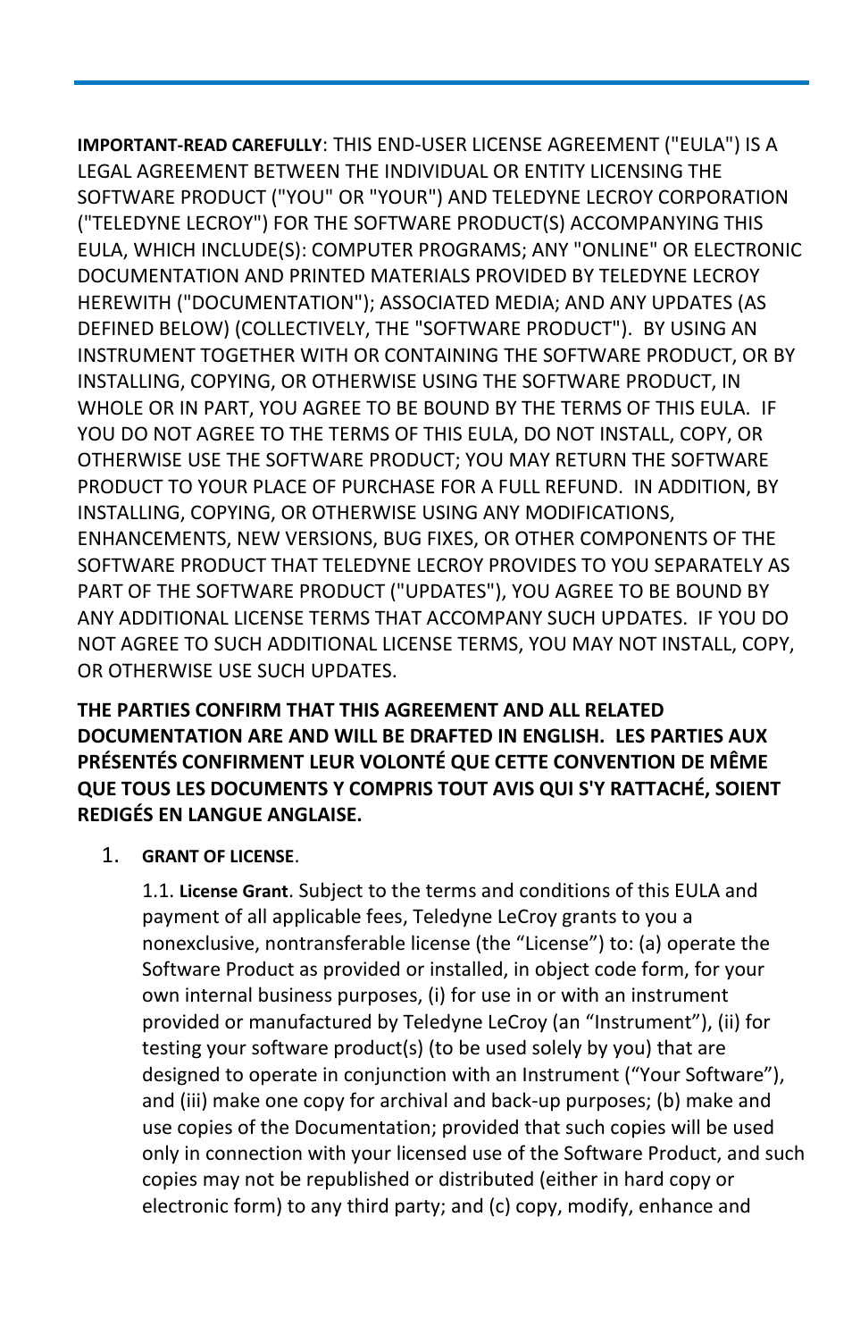 X-stream software end-user license agreement, Getting started manual | Teledyne LeCroy WaveSurfer MXs-B Getting Started Manual User Manual | Page 115 / 126