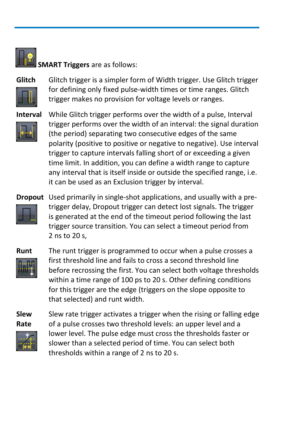 Smart triggers | Teledyne LeCroy WaveSurfer MXs-B Getting Started Manual User Manual | Page 42 / 126