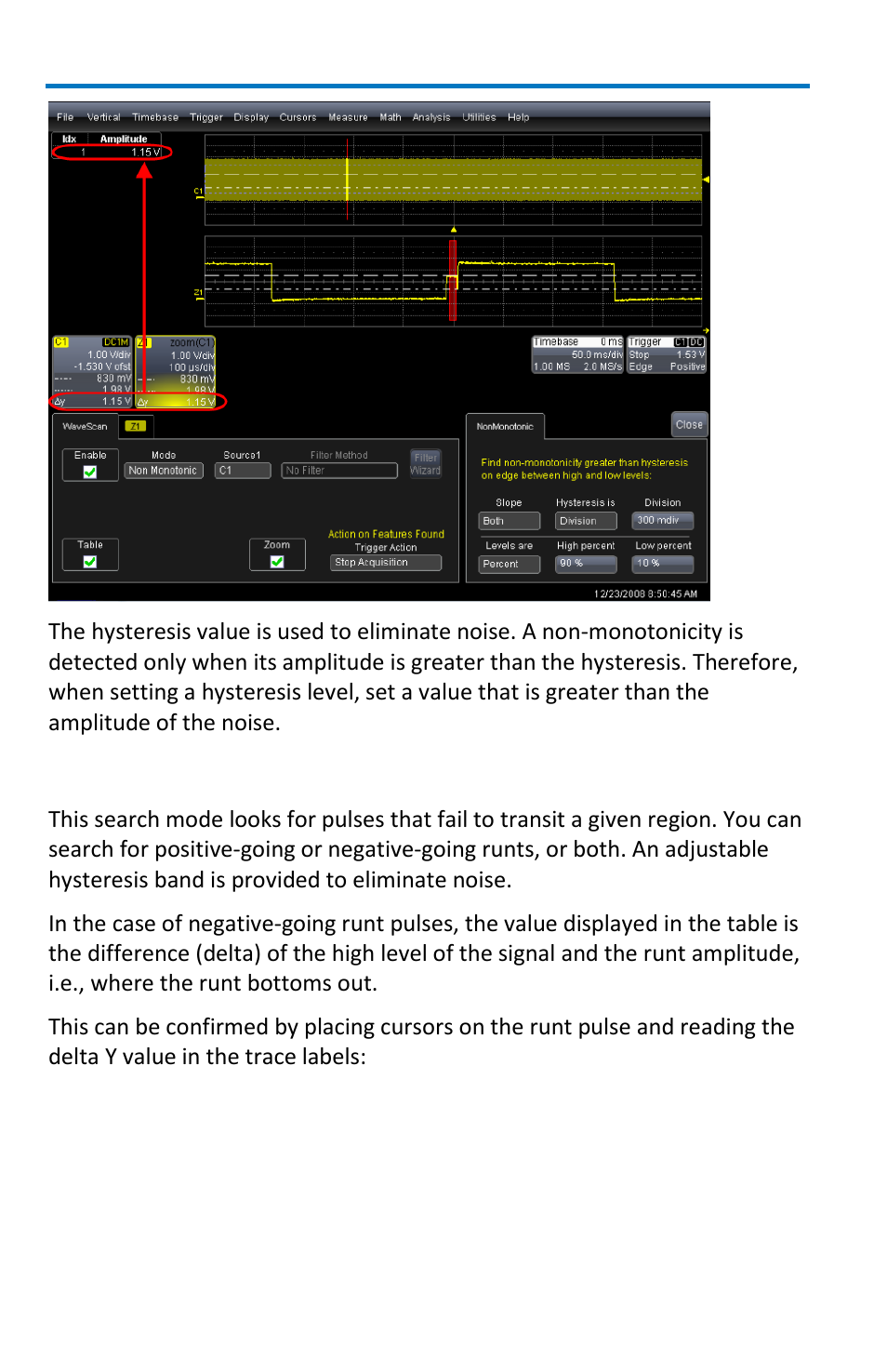 Runt, Runt mode | Teledyne LeCroy WaveSurfer MXs-B Getting Started Manual User Manual | Page 64 / 126