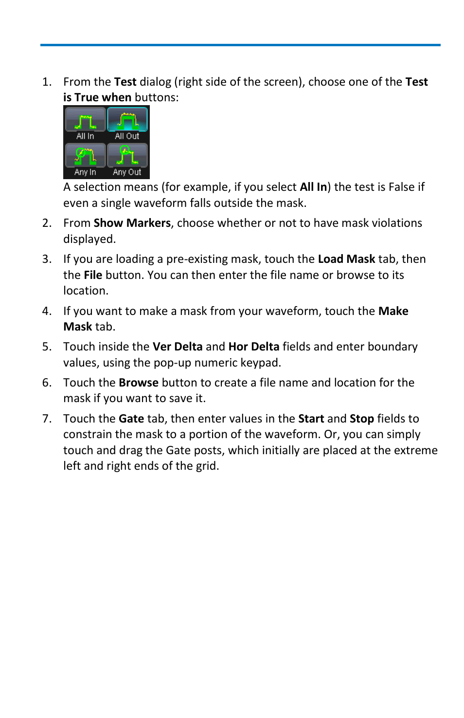Mask testing setup | Teledyne LeCroy WaveSurfer MXs-B Getting Started Manual User Manual | Page 81 / 126