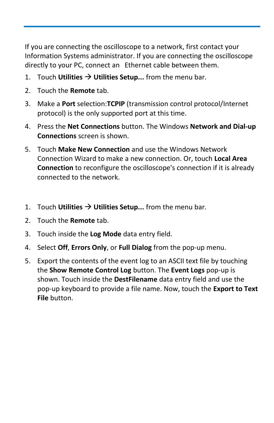 Remote communication setup, Configuring the remote control assistant event log | Teledyne LeCroy WaveSurfer MXs-B Getting Started Manual User Manual | Page 99 / 126