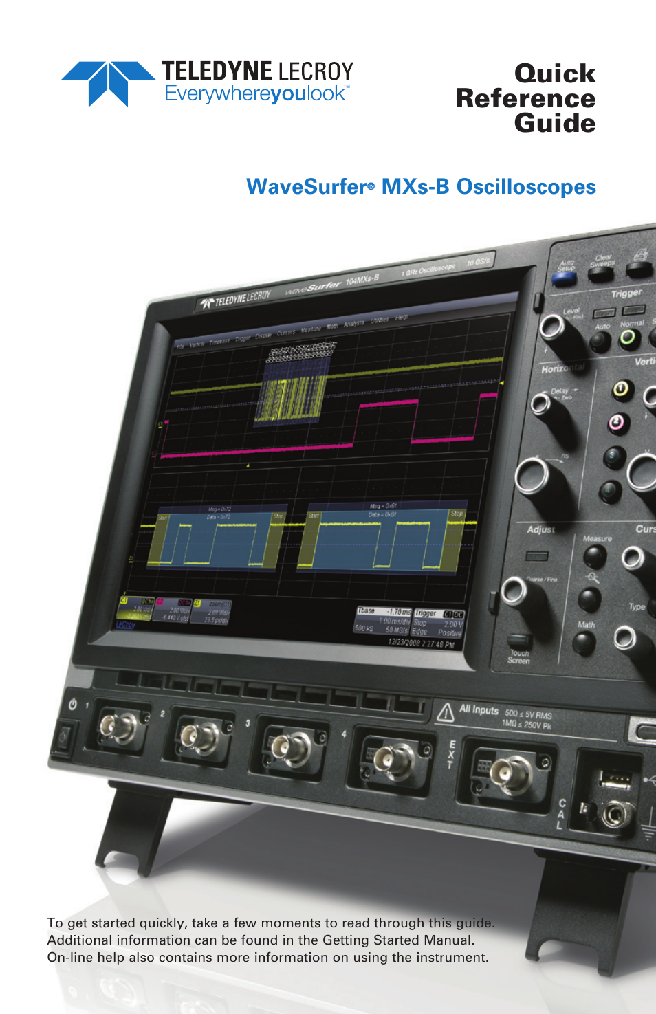 Teledyne LeCroy WaveSurfer MXs-B Quick Reference Guide User Manual | 16 pages